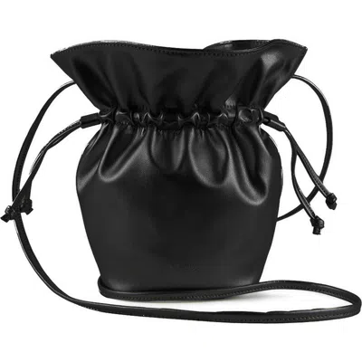 Mela Vegan Leather Bucket Bag In Black