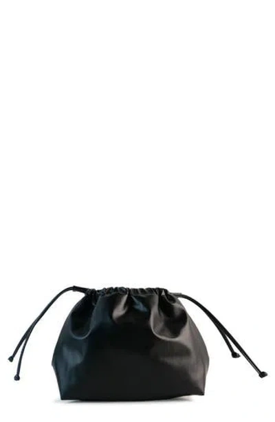 Mela Vegan Leather Pouch Clutch In Black