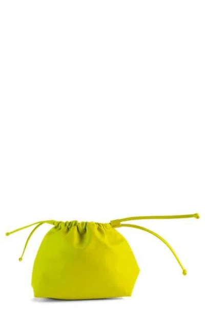 Mela Vegan Leather Pouch Clutch In Zest