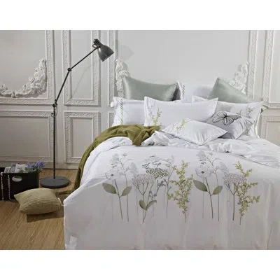 Melange 3 Piece Duvet Cover Set In Green