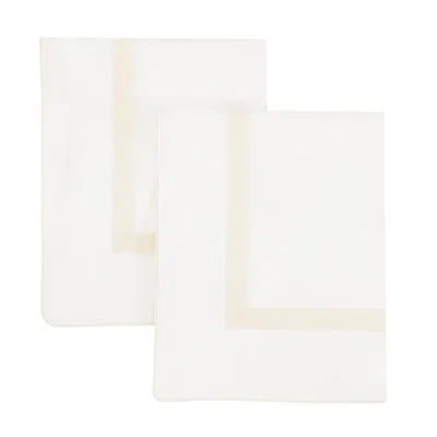 Melange Classic Double Border Sham Pair In Ivory