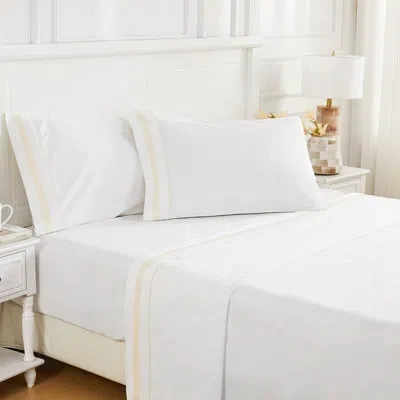 Melange Classic Double Border Sheet Set In Ivory
