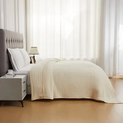 Melange Cloud Cotton Gauze Blanket In Ivory