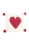 Melange Collection 10" Cable-knit Heart Pillow In Red