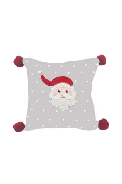Melange Collection 10" Grey Santa Pillow