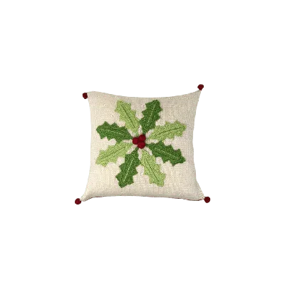 Melange Collection 10" Holly Pinwheel Pillow In Ivory