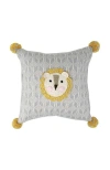 Melange Collection Lion Pillow, 10 X 10 In Grey