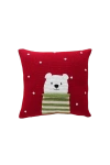 Melange Collection 10" Polar Bear Pillow In Red