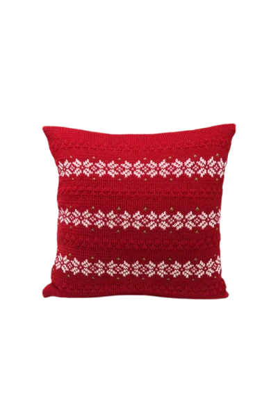 Melange Collection 12" Nordic Stripe Pillow In Red