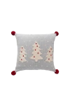 Melange Collection 12" White Tree Pillow, Grey In Grey