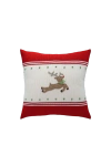 Melange Collection 14" Reindeer Pillow In Red