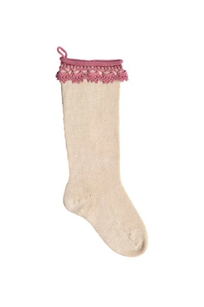 Melange Collection Boho Stocking In Light Beige