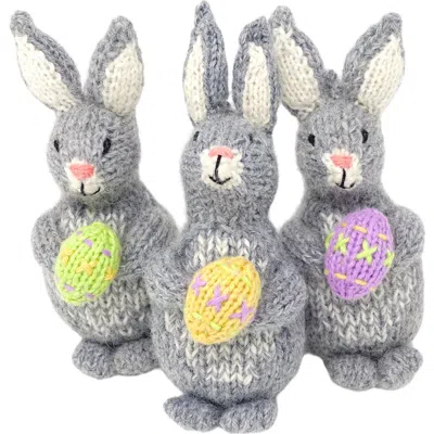 Melange Collection Bunny With Egg Ornaments In Grey