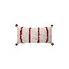 Melange Collection Cable Knit Holiday Throw Pillow, 10 X 20 In Red/ivory