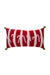 Melange Collection Candy Cane Lumbar Pillow In Red