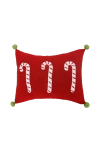 Melange Collection Candy Cane Mini Pillow, Red In Red