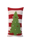 Melange Collection Christmas Tree Lumbar Pillow With Stripes In Green