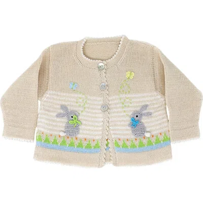 Melange Collection Kids'  Easter Cardigan With Bunnies In Neutral