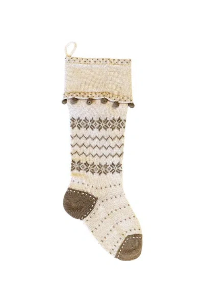 Melange Collection Ecru Nordic Stocking In Ivory