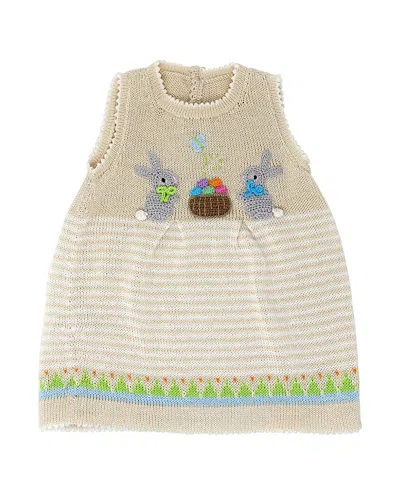 Melange Collection Girls' Knit Bunny Dress - Baby, Little Kid In Neutral
