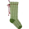Melange Collection Green Patterned Stocking In Green