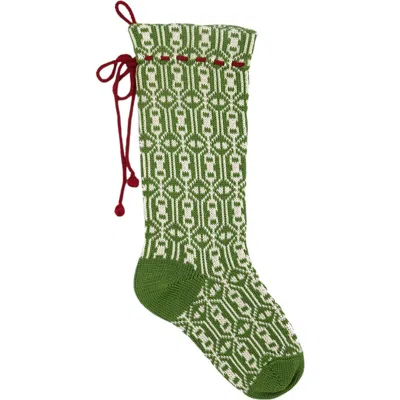 Melange Collection Green Patterned Stocking