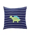 Melange Collection Knit Cotton 10 Dinosaur Pillow, Navy In Navy