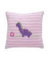 Melange Collection Knit Cotton 10 Dinosaur Pillow, Pink In Pink