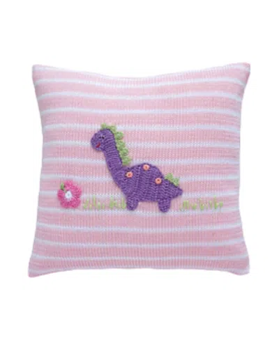 Melange Collection Knit Cotton 10 Dinosaur Pillow, Pink