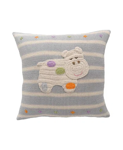 Melange Collection Knit Cotton 10 Hippo Pillow In Grey