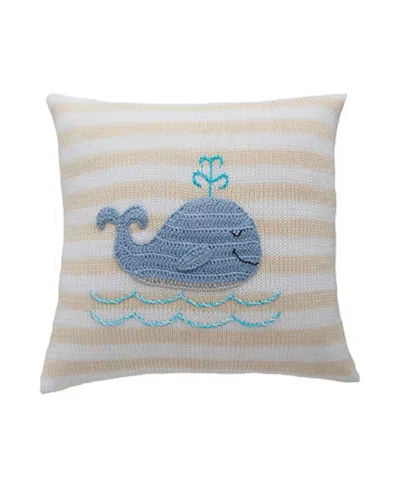 Melange Collection Knit Cotton 10 Whale Pillow In Light Beig