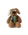 Melange Collection Knit Cotton Brown Spotted Dog With Scarf - Ages 3-4