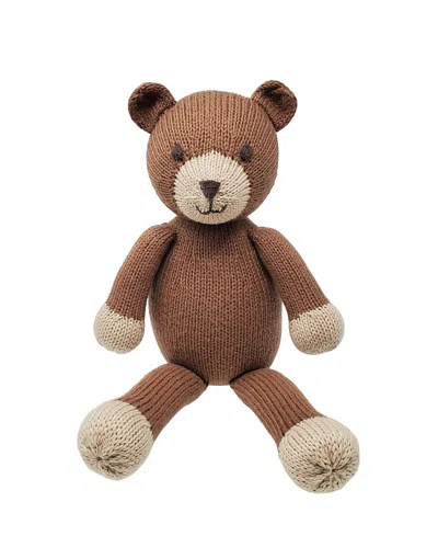 Melange Collection Knit Cotton Teddy Bear - Ages 0+ In Brown