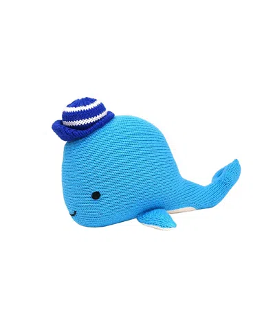 Melange Collection Knit Cotton Whale With Cap - Ages 0+ In Blue