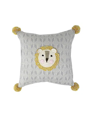 MELANGE COLLECTION LION PILLOW, 10 X 10