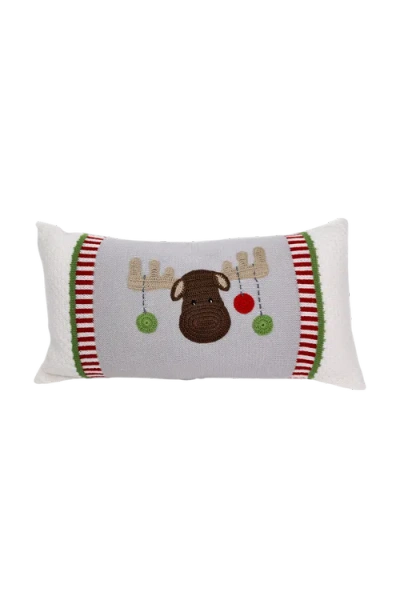 Melange Collection Moose Lumbar Pillow In Grey