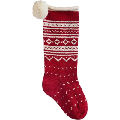 Melange Collection Nordic Roll Cuff Stocking In Red