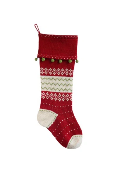Melange Collection Nordic Smooth-cuff Stocking In Red