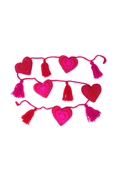 Melange Collection Pink Valentine Heart Garland