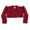 Melange Collection Red Bolero Cardigan In Burgundy