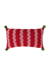 Melange Collection Red Zig-zag Stripe Lumbar Pillow In Red
