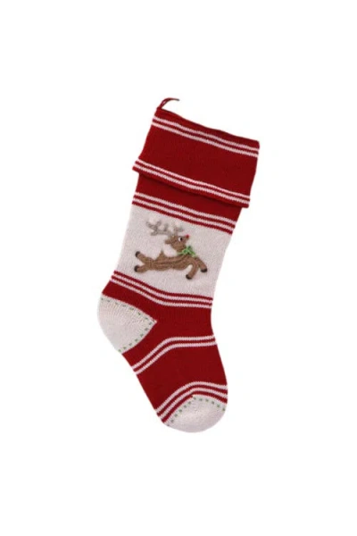 Melange Collection Reindeer Stocking In Red