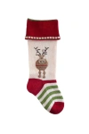 Melange Collection Round Reindeer Stocking In Red