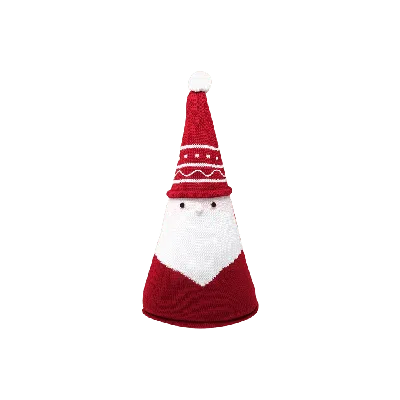Melange Collection Santa Cone Pillow, 15" In Red
