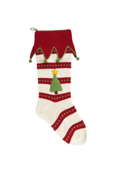 Melange Collection Star Tree Stocking In Red