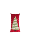 Melange Collection Striped Tree Lumbar Pillow In Red