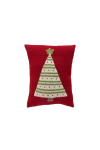 Melange Collection Striped Tree Mini Pillow In Red