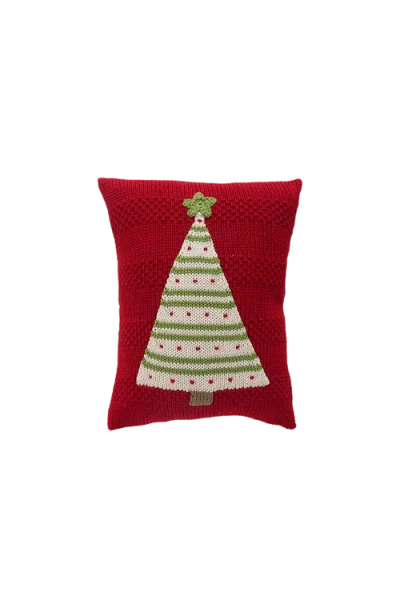 Melange Collection Striped Tree Mini Pillow In Red