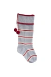 Melange Collection Thin Striped Rib-cuff Stocking In Grey