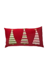 Melange Collection Three Striped Tree Lumbar Pillow In Red